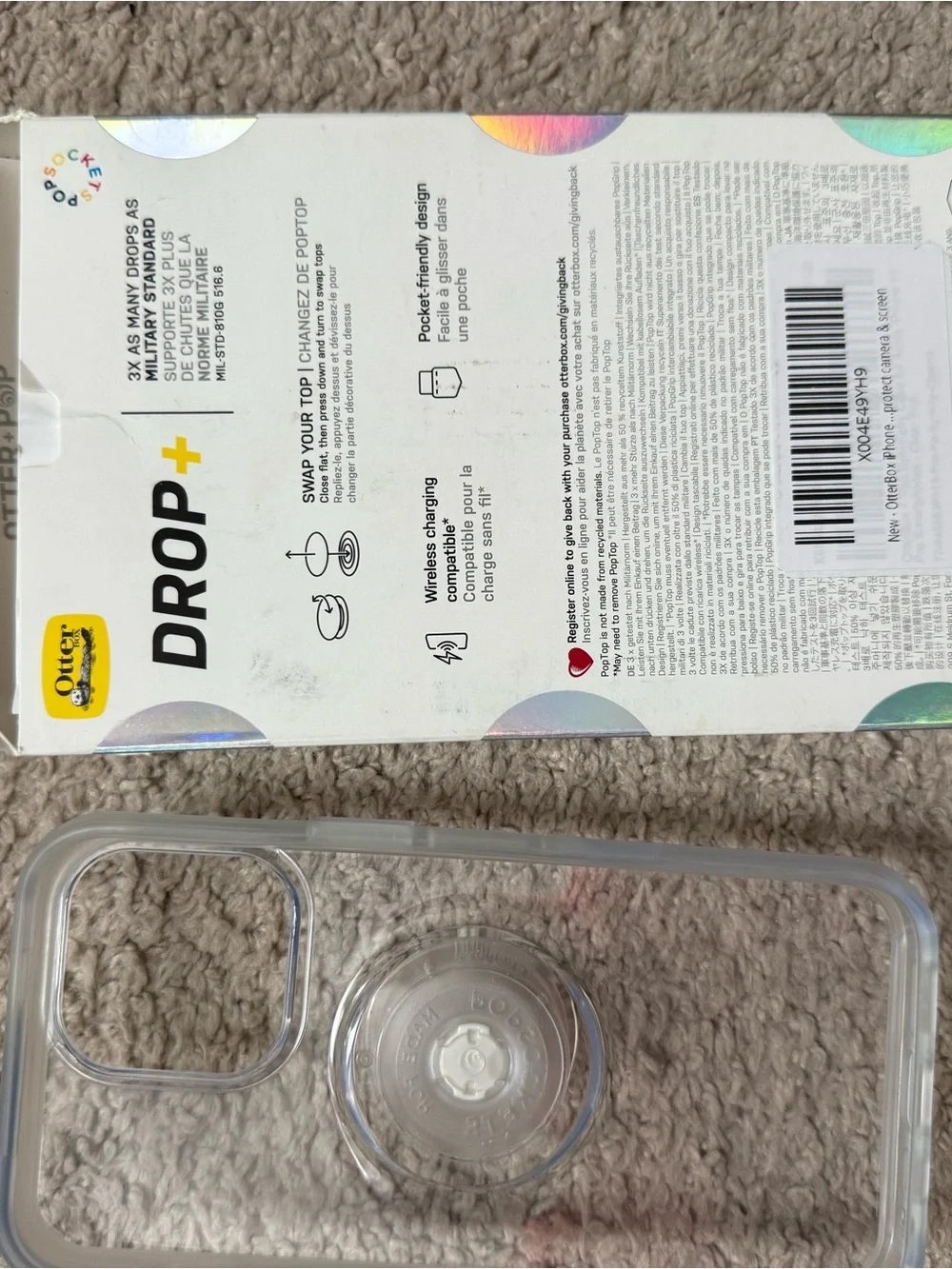 OtterBox Clear Symmetry Series Phone Case with Clear PopSocket for iPhone 13 Pro